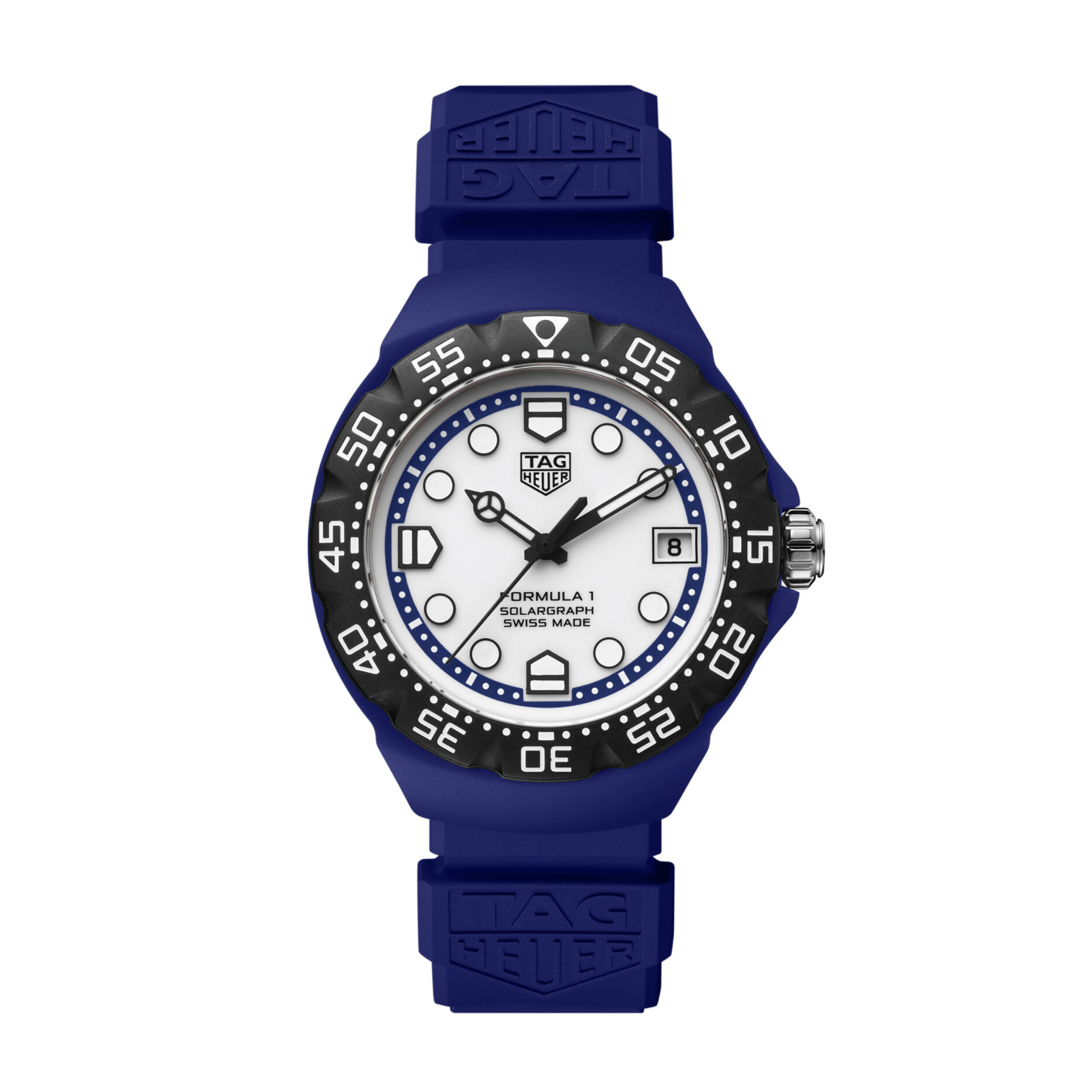 Montre TAG Heuer Formula 1 Solargraph TH-Polylight cadran blanc bracelet caoutchouc 38 mm