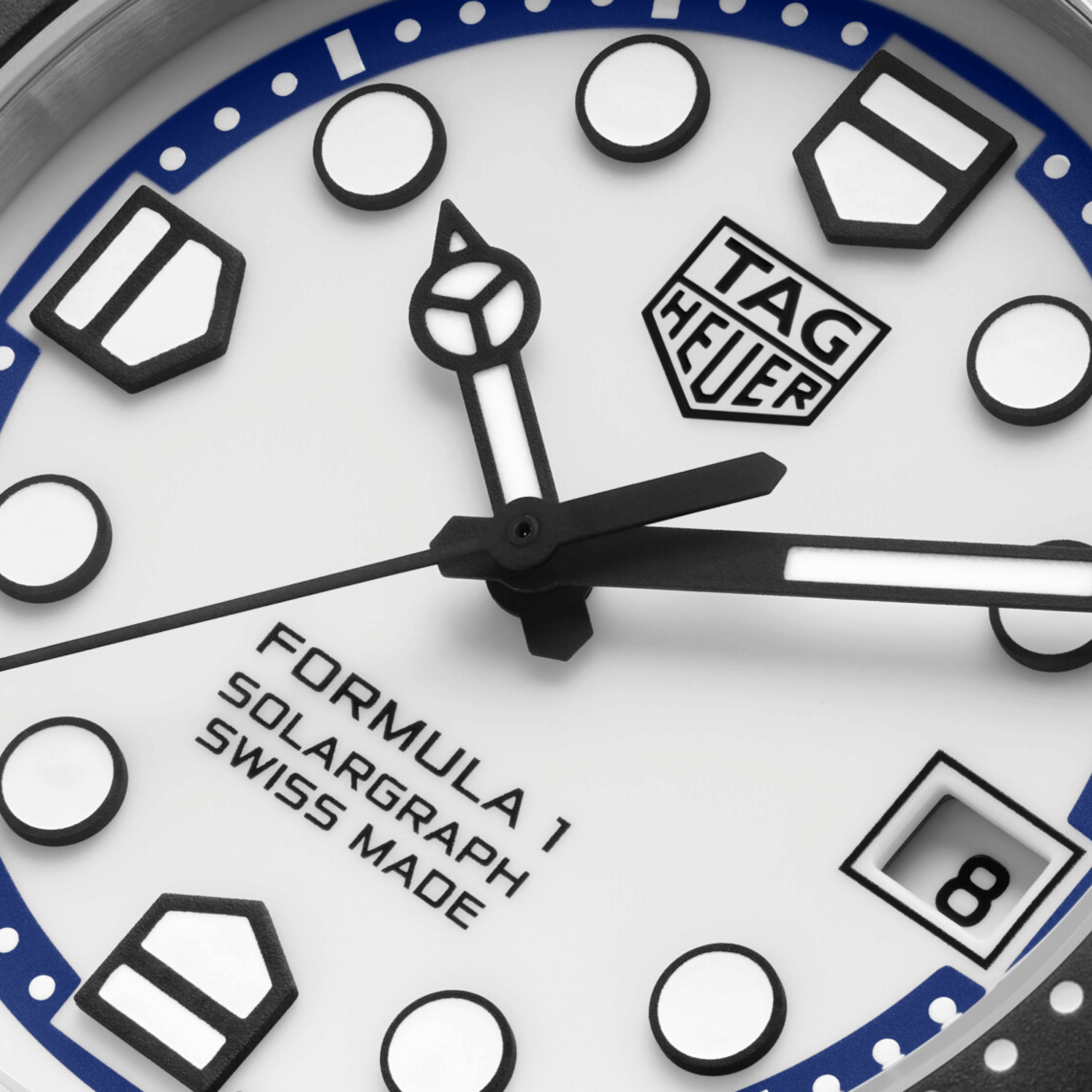 Montre TAG Heuer Formula 1 Solargraph TH-Polylight cadran blanc bracelet caoutchouc 38 mm