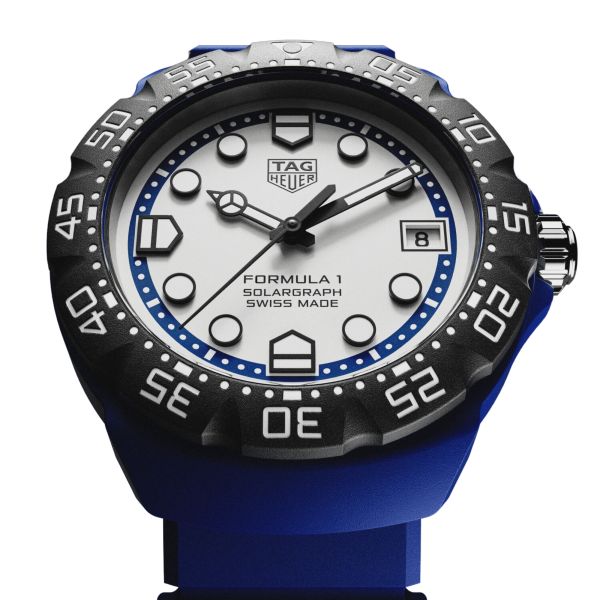 Montre TAG Heuer Formula 1 Solargraph TH-Polylight cadran blanc bracelet caoutchouc 38 mm