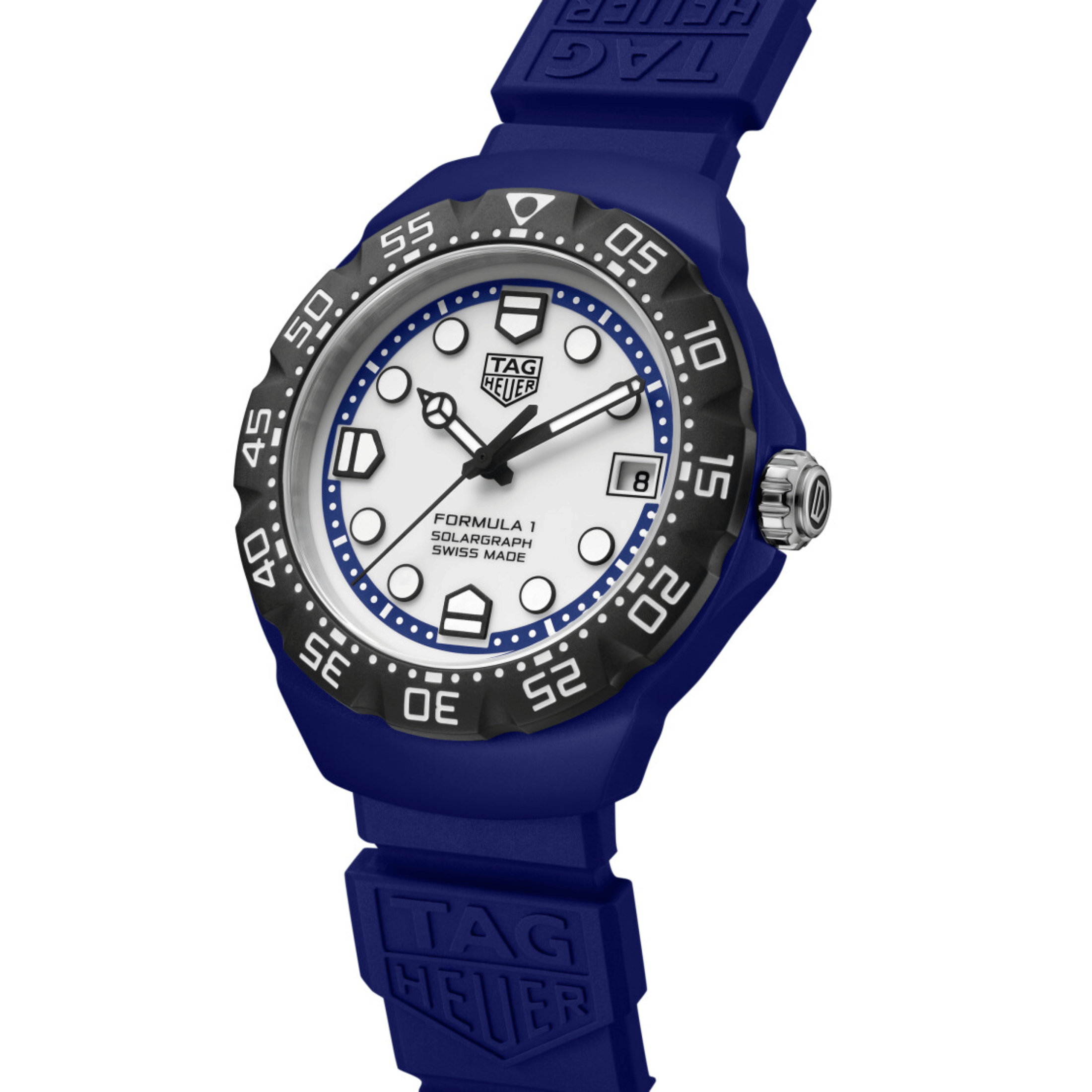 Montre TAG Heuer Formula 1 Solargraph TH-Polylight cadran blanc bracelet caoutchouc 38 mm