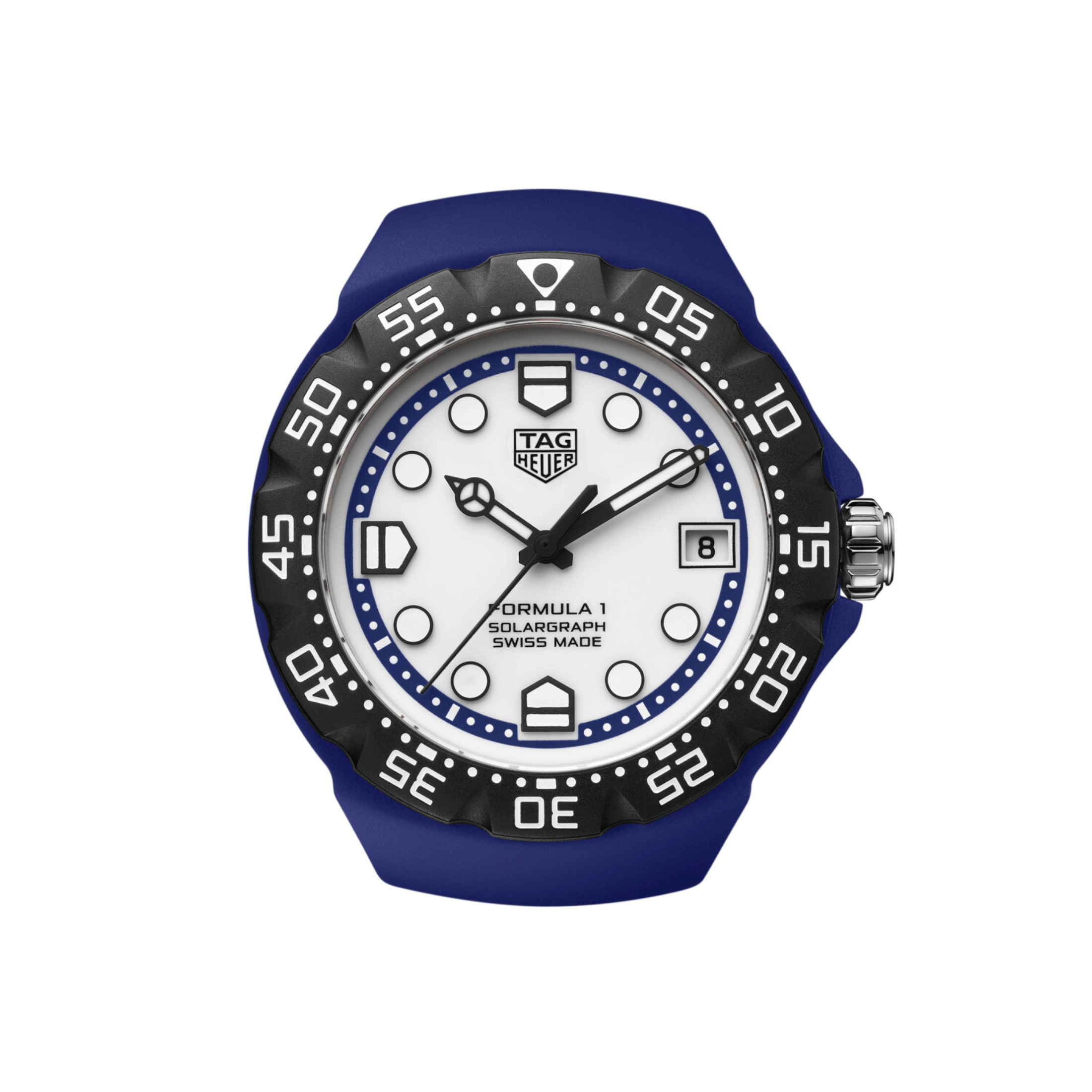 Montre TAG Heuer Formula 1 Solargraph TH-Polylight cadran blanc bracelet caoutchouc 38 mm