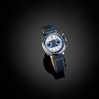 Breitling Top Time B01 Martini Racing automatic watch, blue dial, blue leather strap, 38 mm - Limited edition