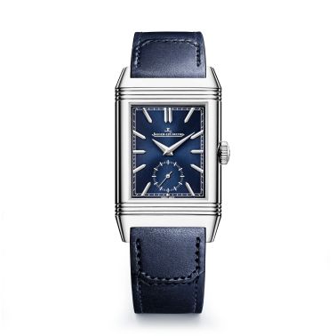 Jaeger-LeCoultre Reverso Tribute Duoface Small Seconds mechanical blue dial blue leather strap 47 x 28,3 mm