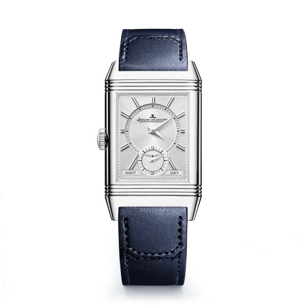 Jaeger-LeCoultre Reverso Tribute Duoface Small Seconds mechanical blue dial blue leather strap 47 x 28,3 mm