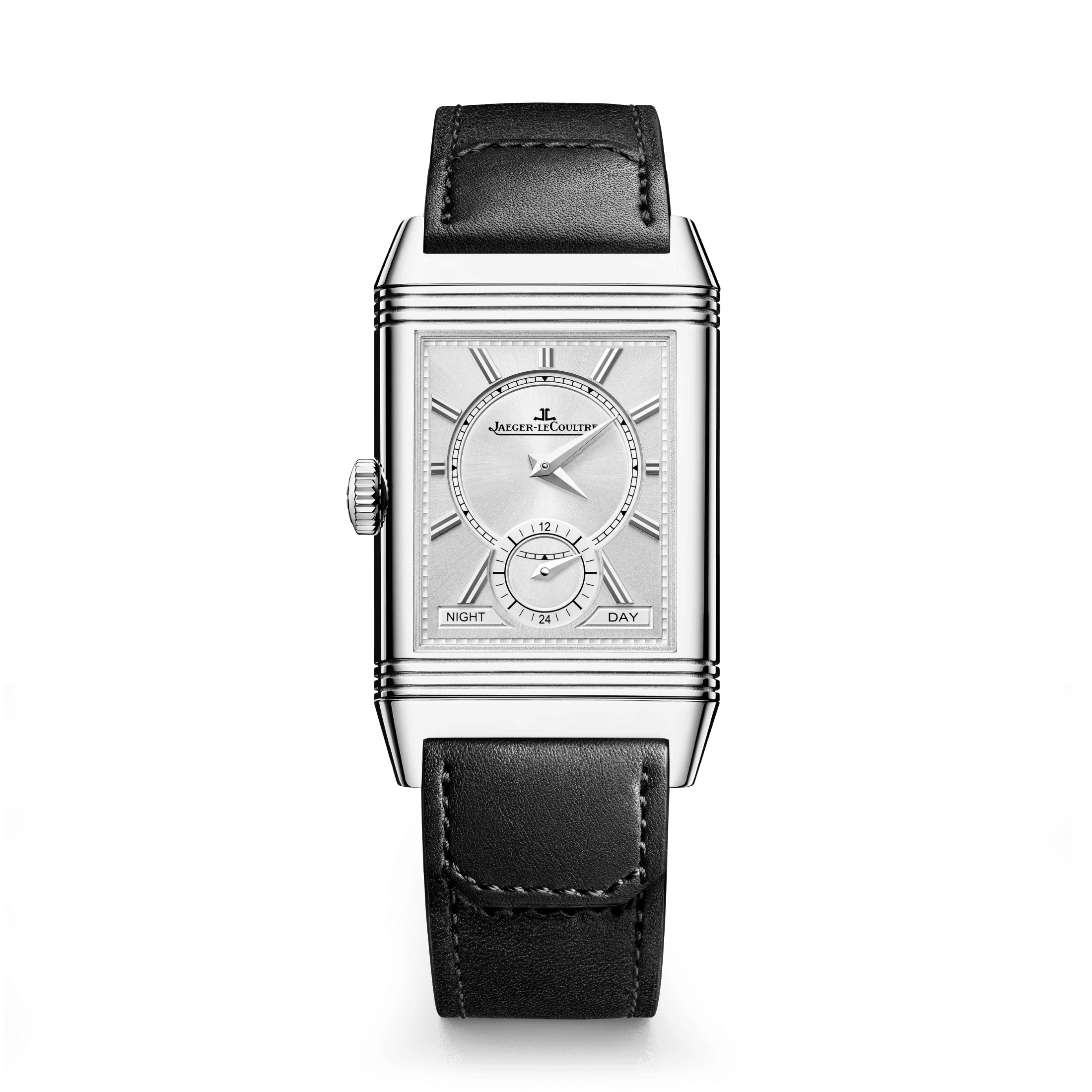 Jaeger-LeCoultre Reverso Tribute Duoface Small Seconds mechanical black dial black leather strap 47 x 28,3 mm