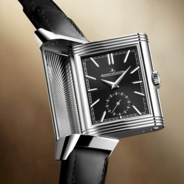 Jaeger-LeCoultre Reverso Tribute Duoface Small Seconds mechanical black dial black leather strap 47 x 28,3 mm