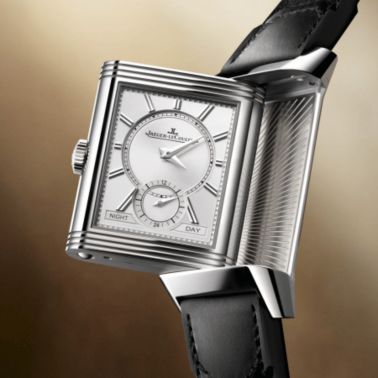 Jaeger-LeCoultre Reverso Tribute Duoface Small Seconds mechanical black dial black leather strap 47 x 28,3 mm