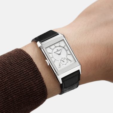 Jaeger-LeCoultre Reverso Tribute Duoface Small Seconds mechanical black dial black leather strap 47 x 28,3 mm