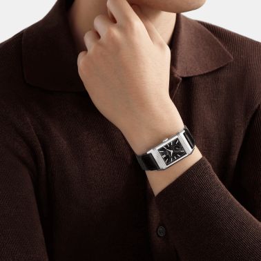 Jaeger-LeCoultre Reverso Tribute Duoface Small Seconds mechanical black dial black leather strap 47 x 28,3 mm