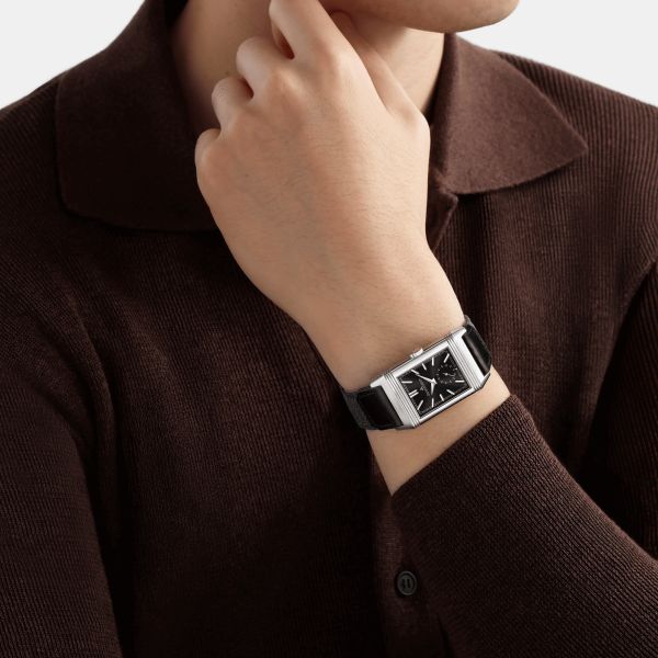 Jaeger-LeCoultre Reverso Tribute Duoface Small Seconds mechanical black dial black leather strap 47 x 28,3 mm