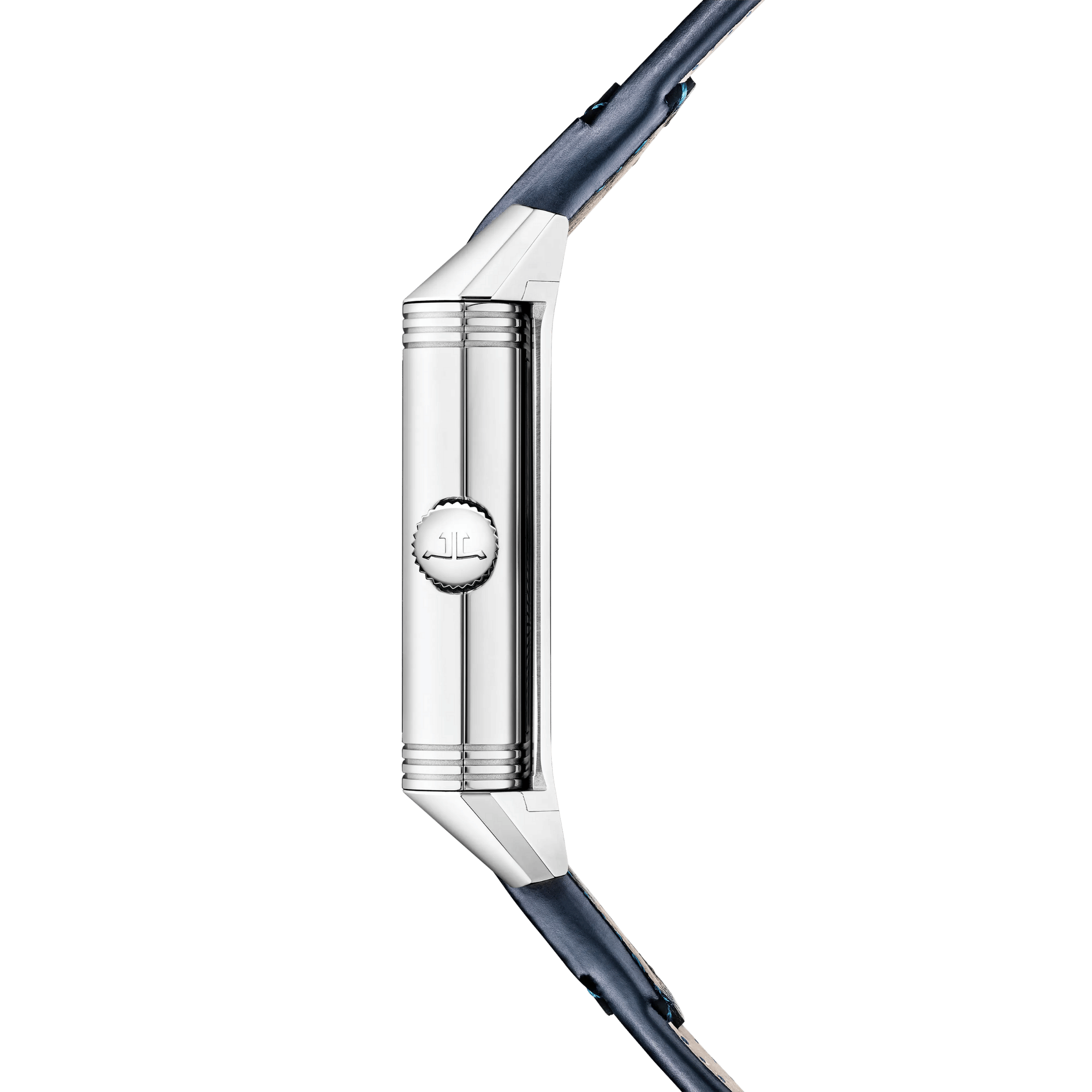 Montre Jaeger-LeCoultre Reverso Tribute Geographic mécanique cadran bleu bracelet cuir 49 x 29,9 mm 