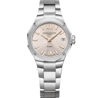 Montre Baume et Mercier Riviera quartz silver dial steel bracelet 33 mm