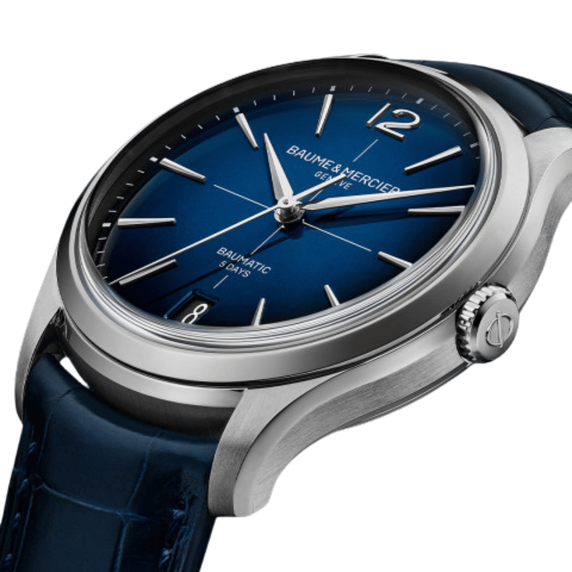 Montre Baume et Mercier Clifton automatic, blue dial, blue strap, 39 mm