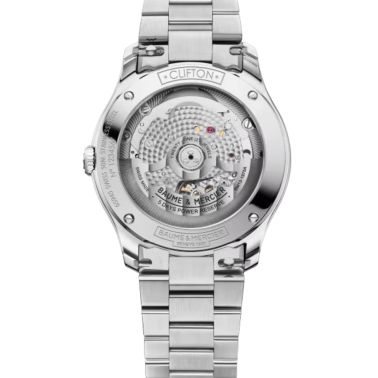 Montre Baume et Mercier Clifton automatic, white dial, steel bracelet, 39 mm