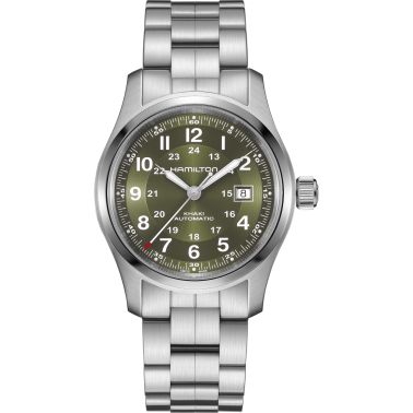 Montre Hamilton Khaki Field automatique cadran kaki bracelet acier 42 mm