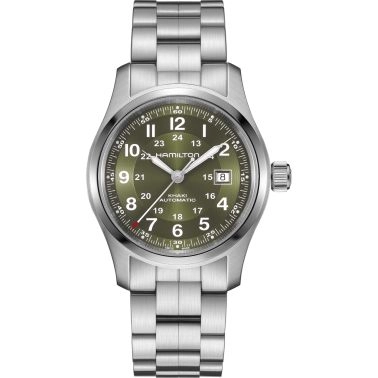 Montre Hamilton Khaki Field automatique cadran kaki bracelet acier 42 mm