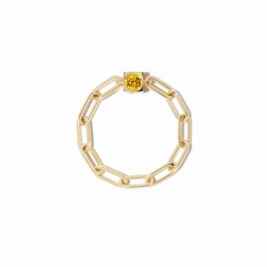 Dinh van Le Cube ring in yellow gold and yellow sapphire