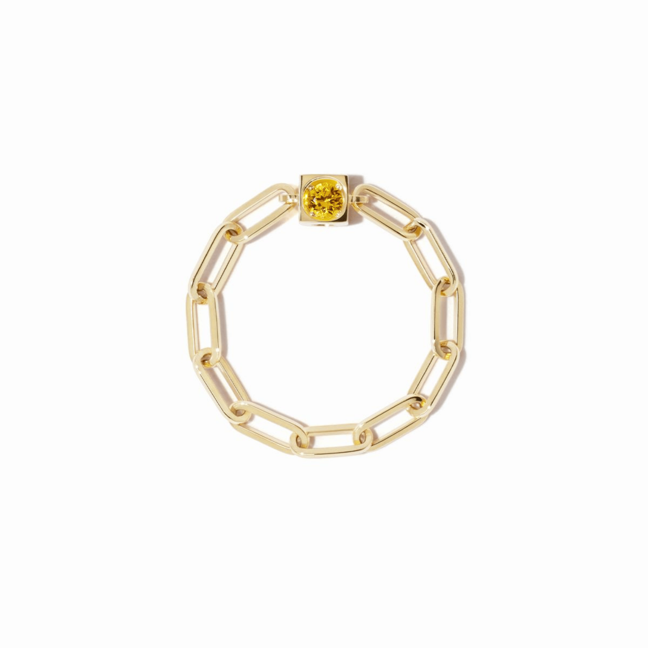 Dinh van Le Cube ring in yellow gold and yellow sapphire