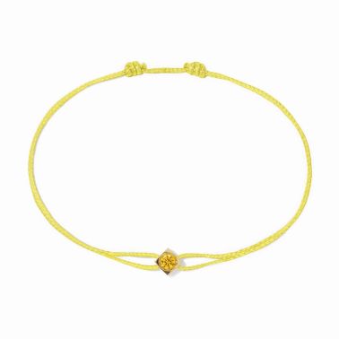 Dinh Van bracelet Yellow gold and yellow sapphire Cube on cord