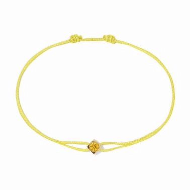 Dinh Van bracelet Yellow gold and yellow sapphire Cube on cord