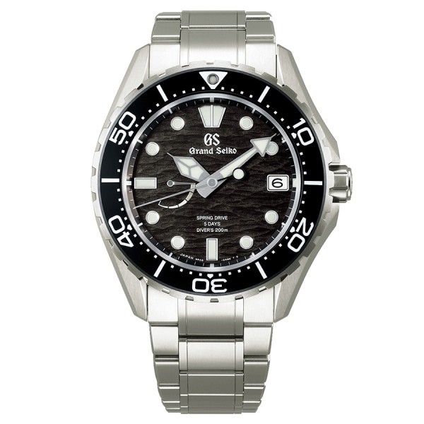 Montre Grand Seiko Evolution 9 Plongée Titane Spring Drive cadran noir bracelet titane 43,8 mm