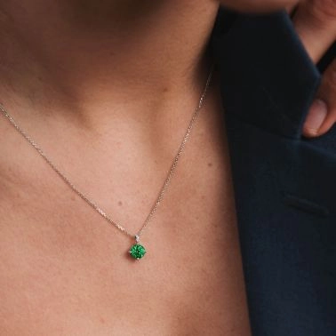 Collier Lepage Flirt en or jaune émeraude et diamants