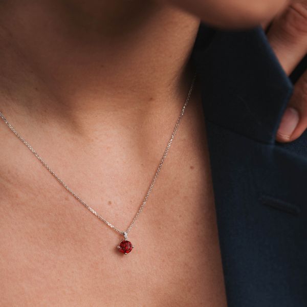 Collier Lepage Flirt en or rose rubis et diamants