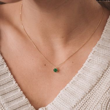 Lepage Joli Cœur necklace in rose gold and emerald