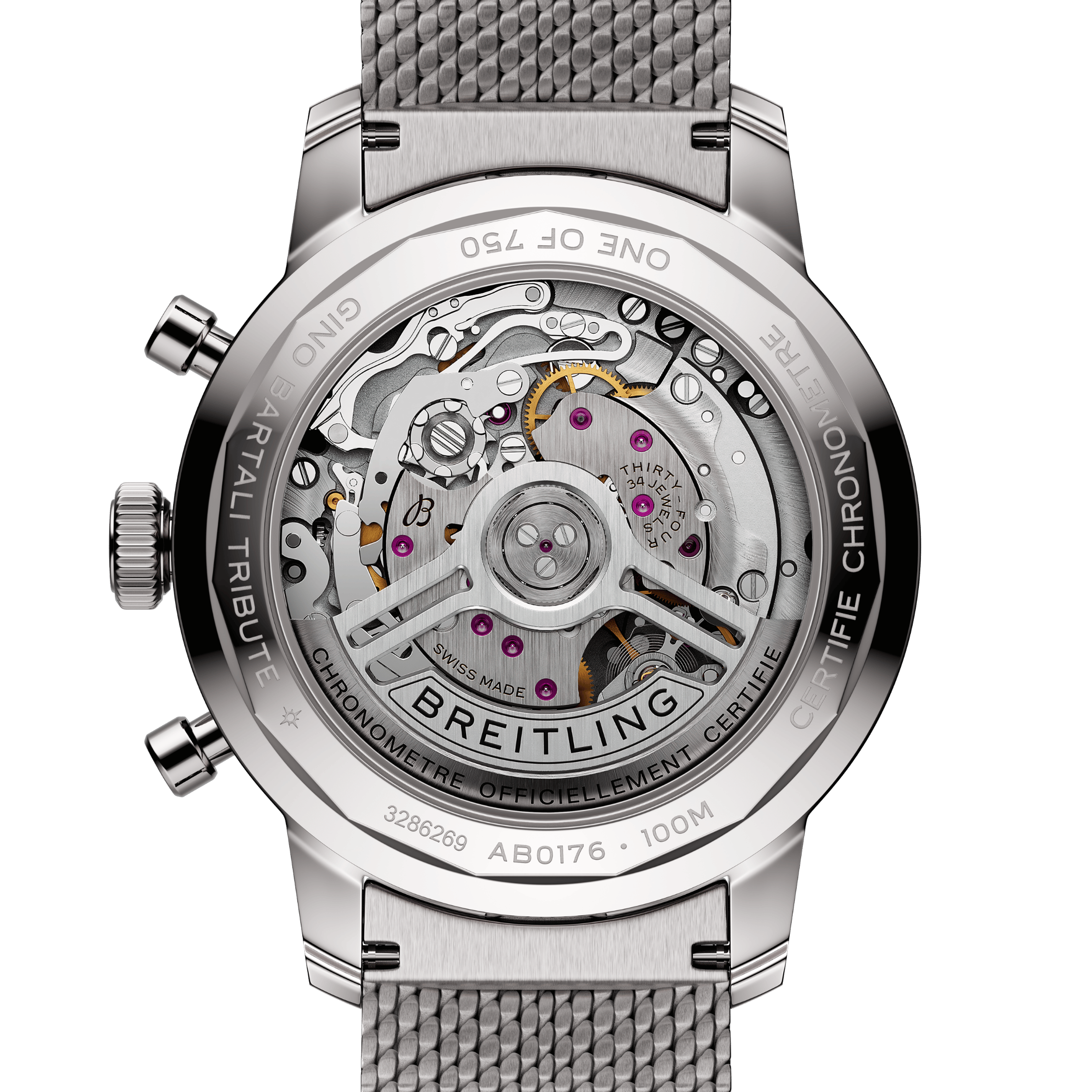 Montre Breitling Top Time B01 "Gino Bartali" automatique cadran bleu bracelet acier maille milanaise 41 mm