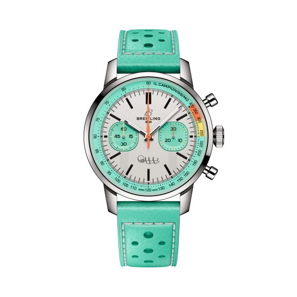 Breitling Top Time B01 "Fausto Coppi" automatic white dial leather strap 41 mm