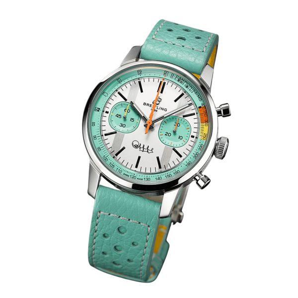 Breitling Top Time B01 "Fausto Coppi" automatic white dial leather strap 41 mm