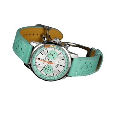 Montre Breitling Top Time B01 "Fausto Coppi" automatique cadran blanc bracelet cuir 41 mm