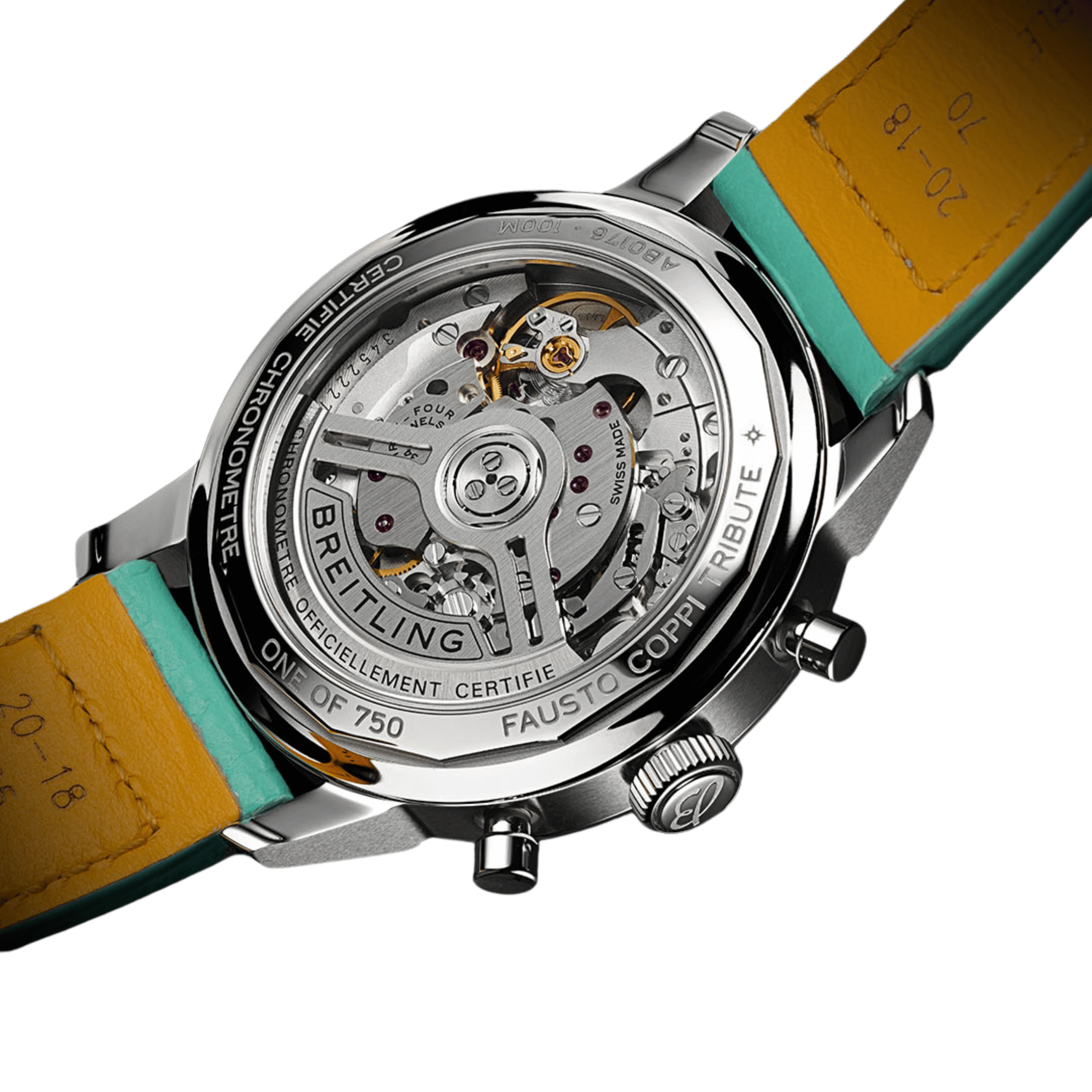 Breitling Top Time B01 "Fausto Coppi" automatic white dial leather strap 41 mm