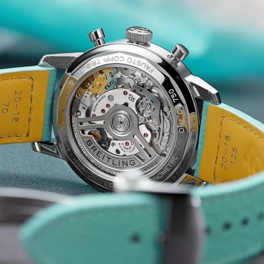 Montre Breitling Top Time B01 "Fausto Coppi" automatique cadran blanc bracelet cuir 41 mm