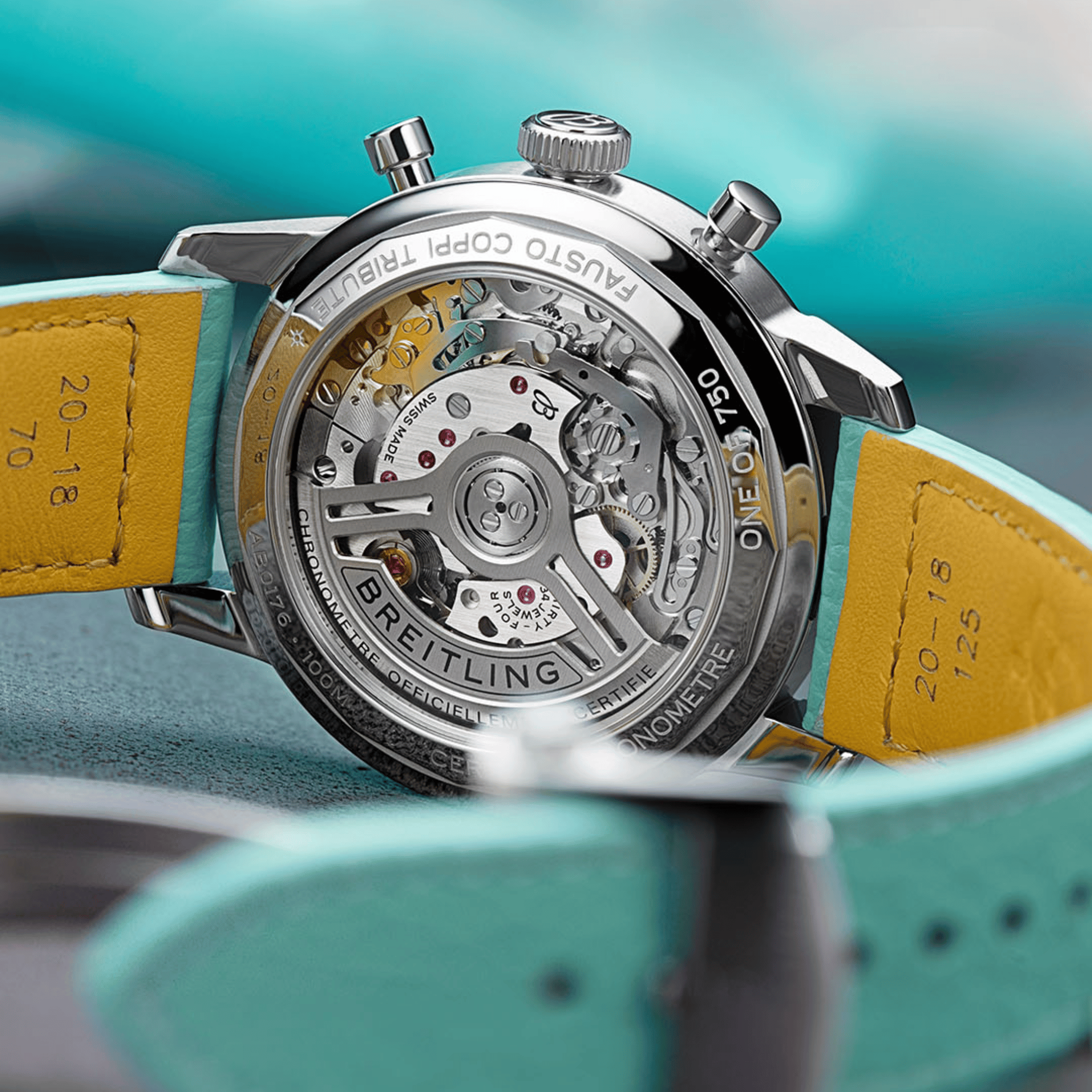 Breitling Top Time B01 "Fausto Coppi" automatic white dial leather strap 41 mm