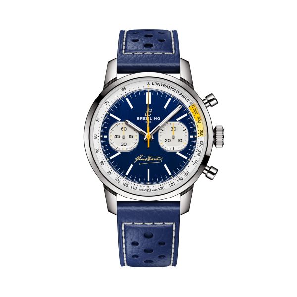 Montre Breitling Top Time B01 "Gino Bartali" automatique cadran bleu bracelet cuir 41 mm