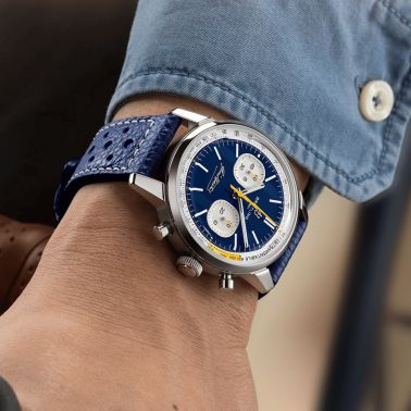 Montre Breitling Top Time B01 "Gino Bartali" automatique cadran bleu bracelet cuir 41 mm