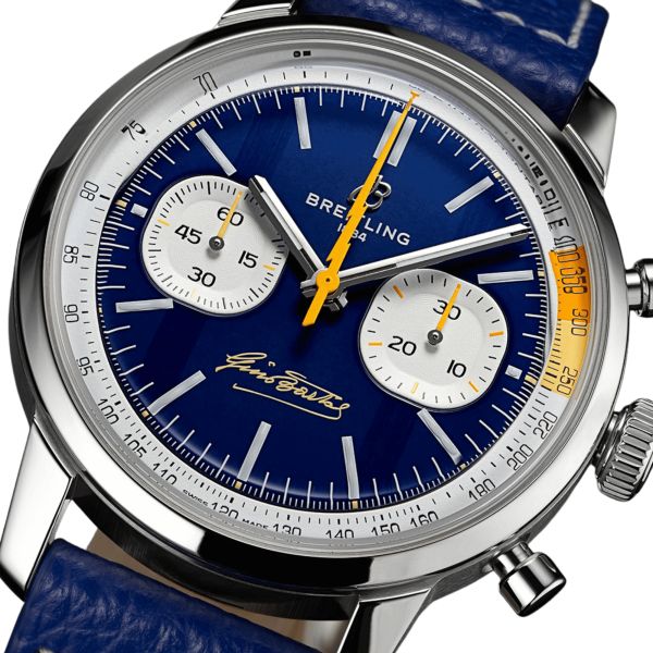 Breitling Top Time B01 "Gino Bartali" automatic blue dial leather strap 41 mm