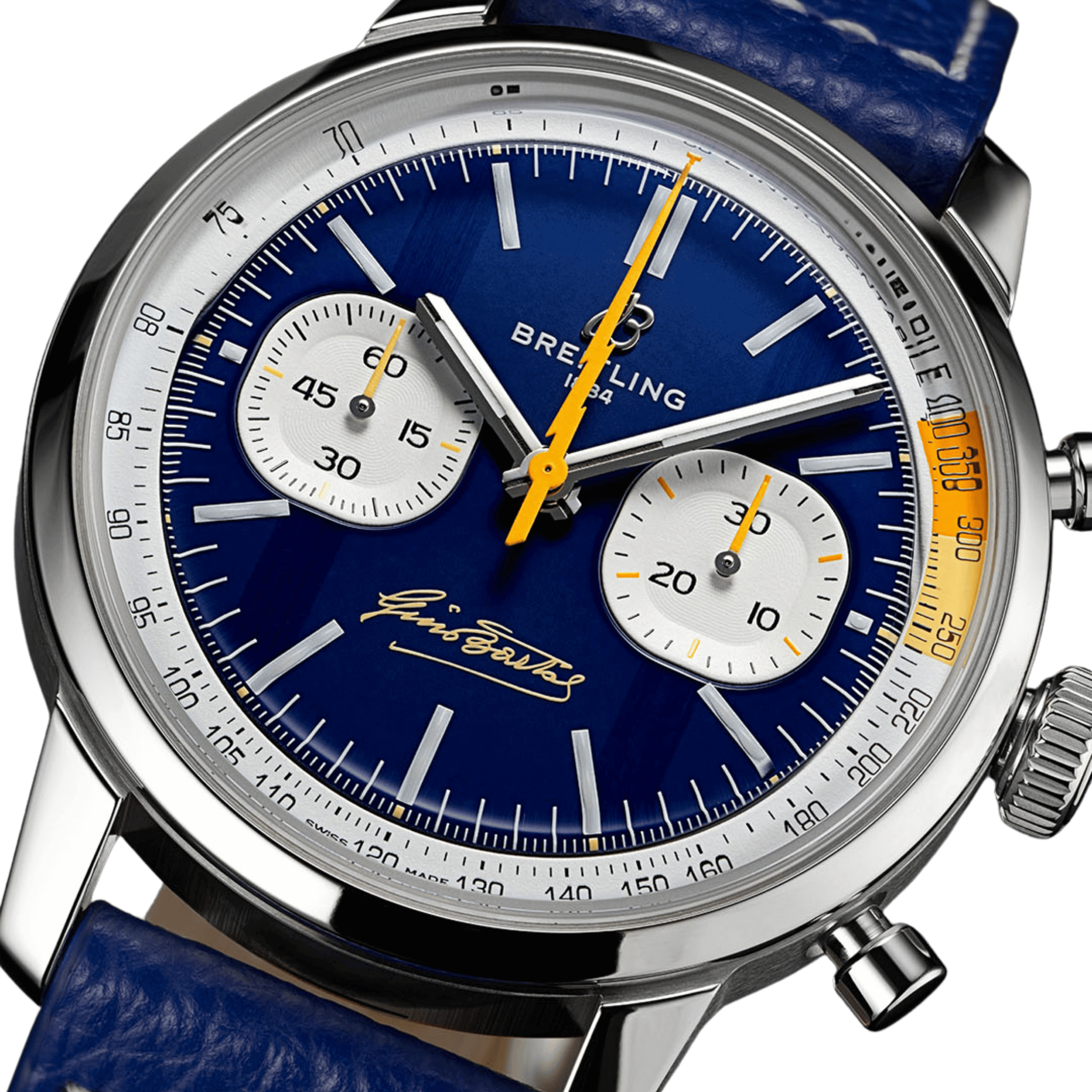 Breitling Top Time B01 "Gino Bartali" automatic blue dial leather strap 41 mm