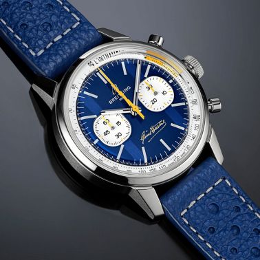 Breitling Top Time B01 "Gino Bartali" automatic blue dial leather strap 41 mm