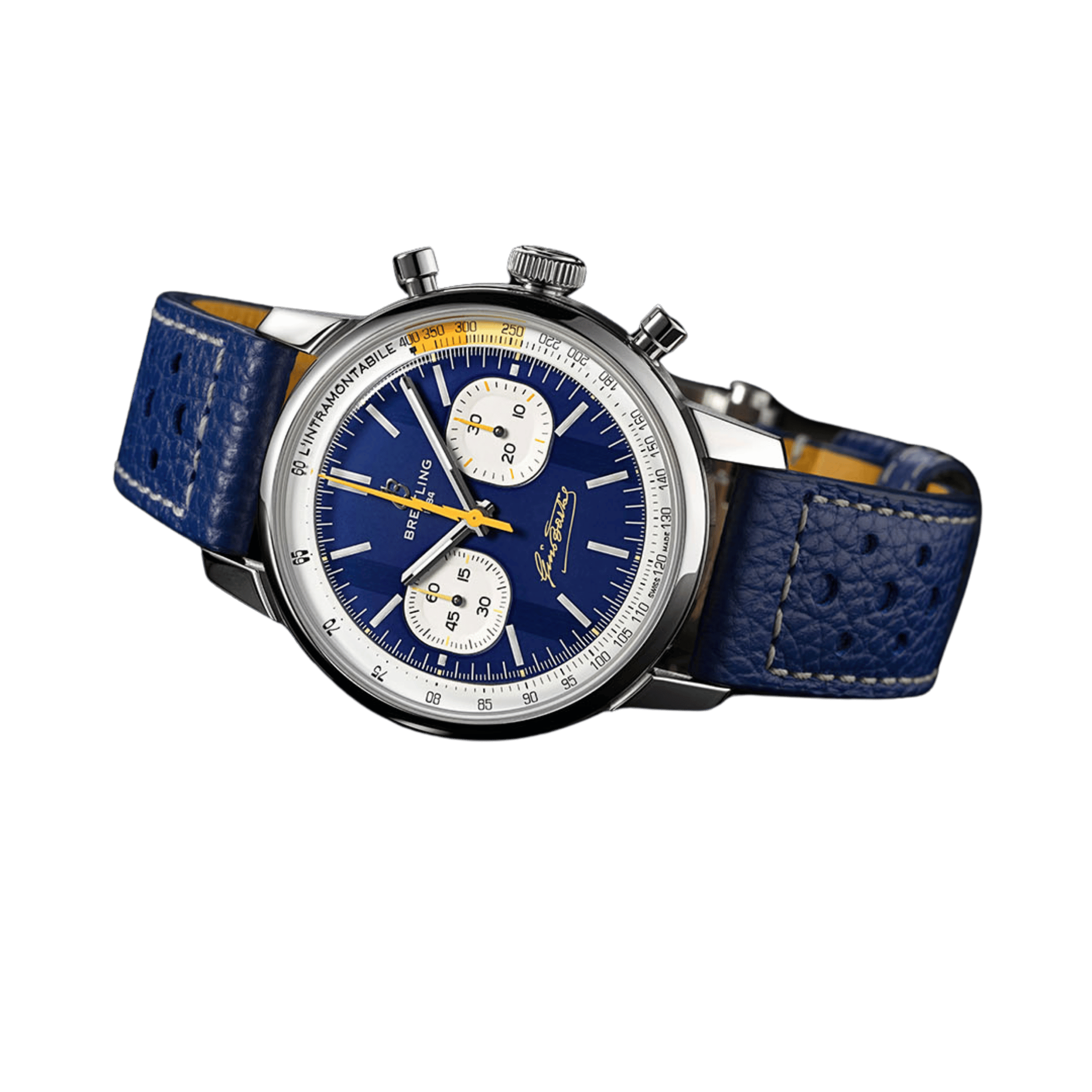 Montre Breitling Top Time B01 "Gino Bartali" automatique cadran bleu bracelet cuir 41 mm