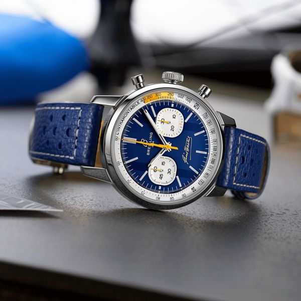 Breitling Top Time B01 "Gino Bartali" automatic blue dial leather strap 41 mm