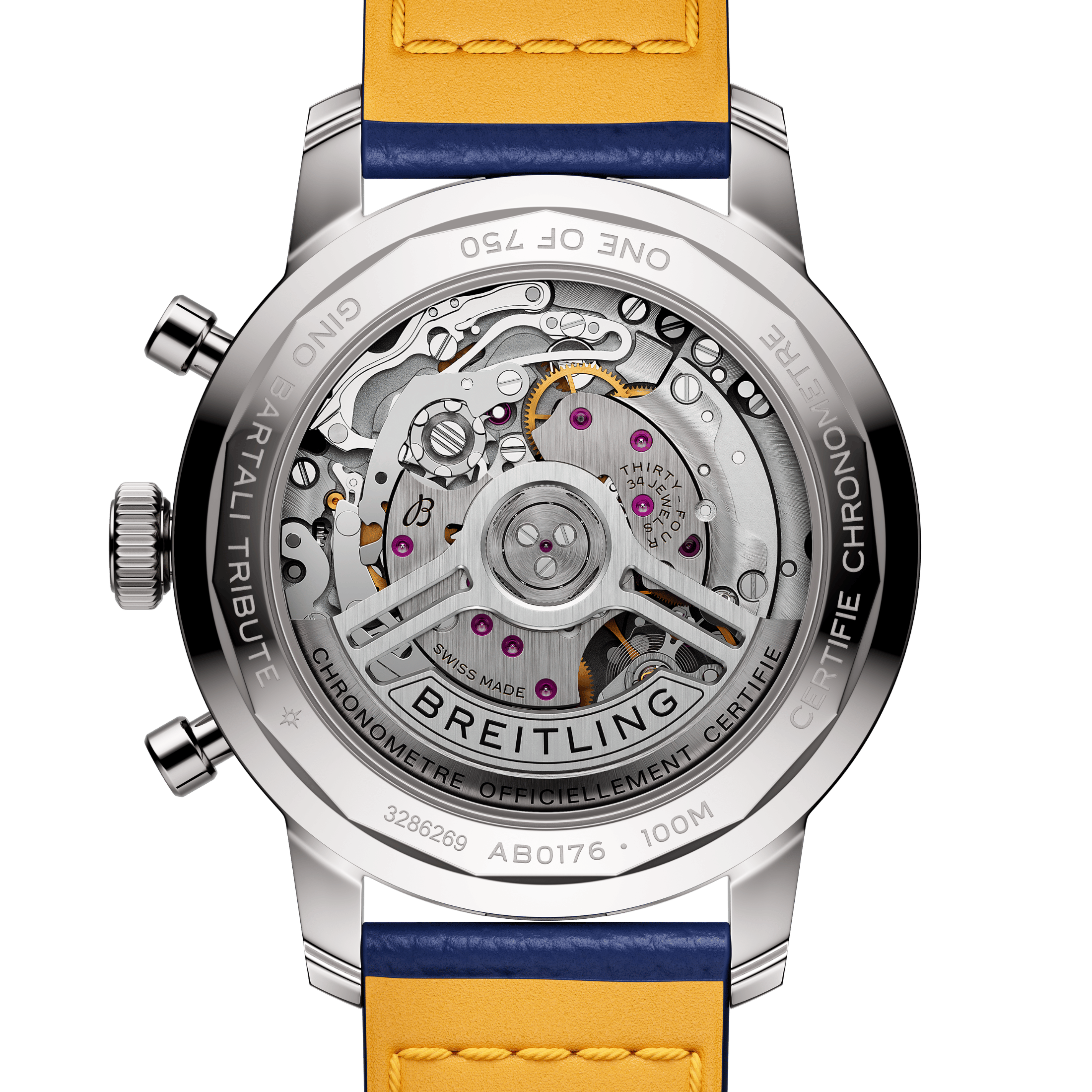 Breitling Top Time B01 "Gino Bartali" automatic blue dial leather strap 41 mm