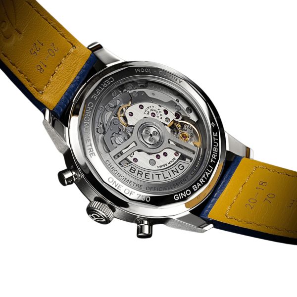 Montre Breitling Top Time B01 "Gino Bartali" automatique cadran bleu bracelet cuir 41 mm