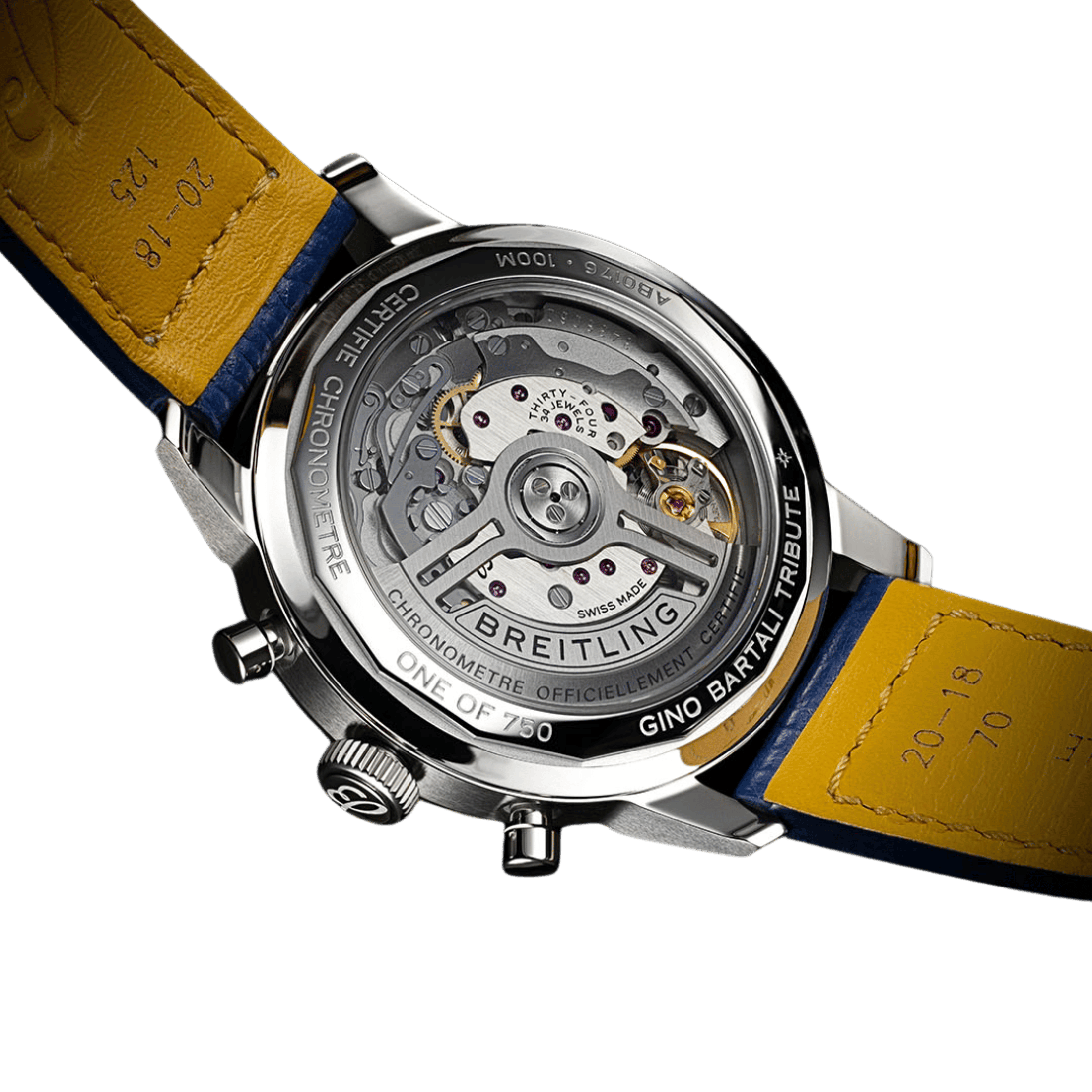 Breitling Top Time B01 "Gino Bartali" automatic blue dial leather strap 41 mm