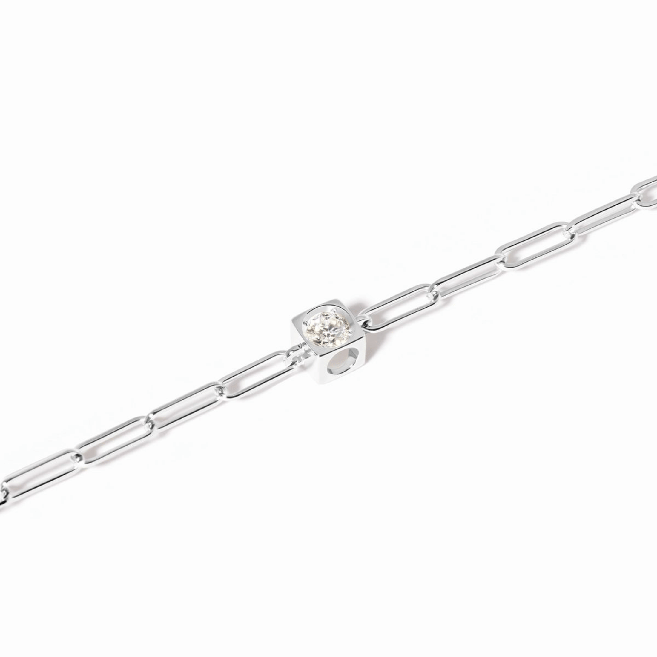Bracelet dinh van Le Cube Diamant GM en or blanc et diamant 