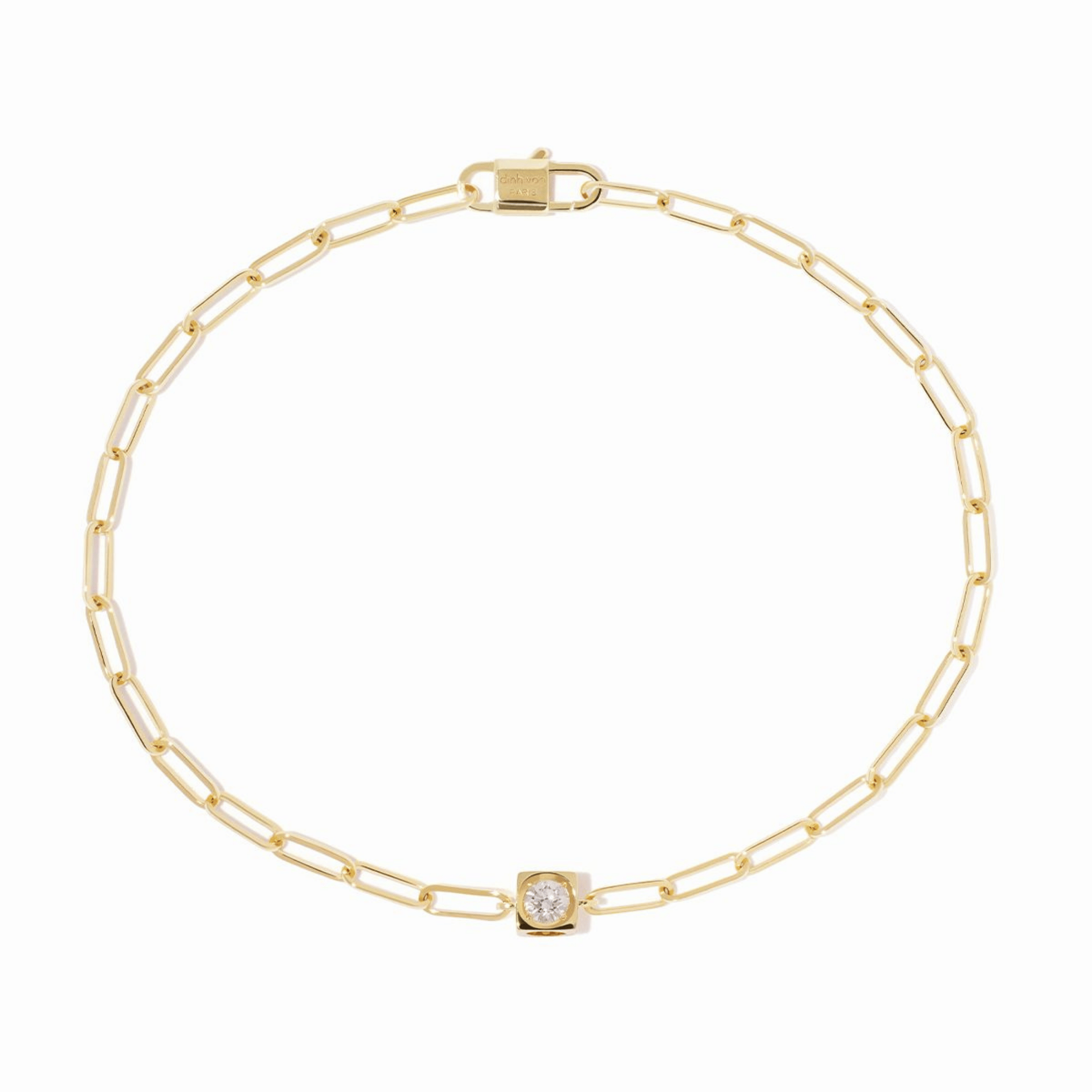 Bracelet dinh van Le Cube Diamant en or jaune et diamant 