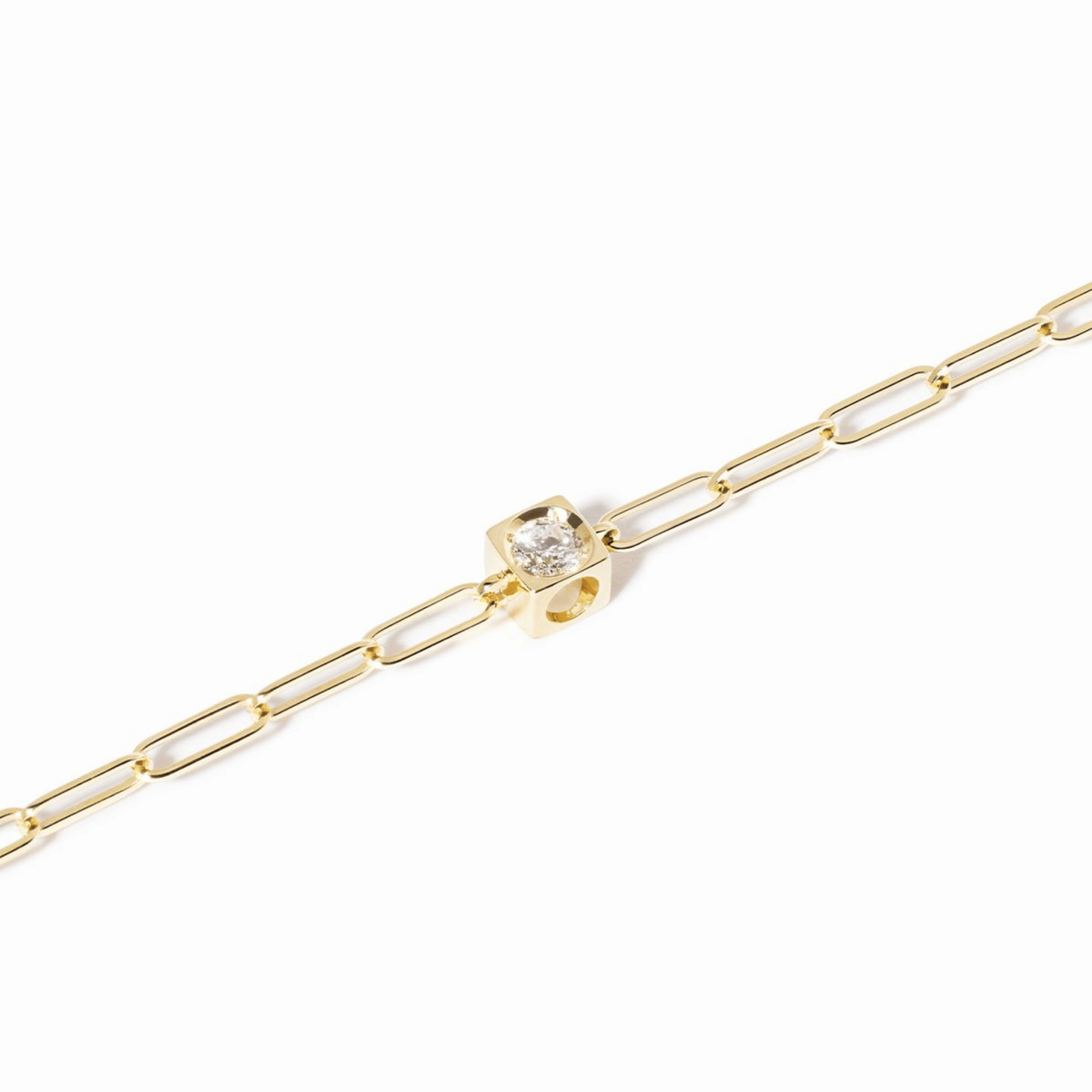 Bracelet dinh van Le Cube Diamant en or jaune et diamant 