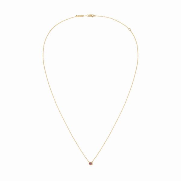 Dinh van necklace The Cube in yellow gold and pink sapphire