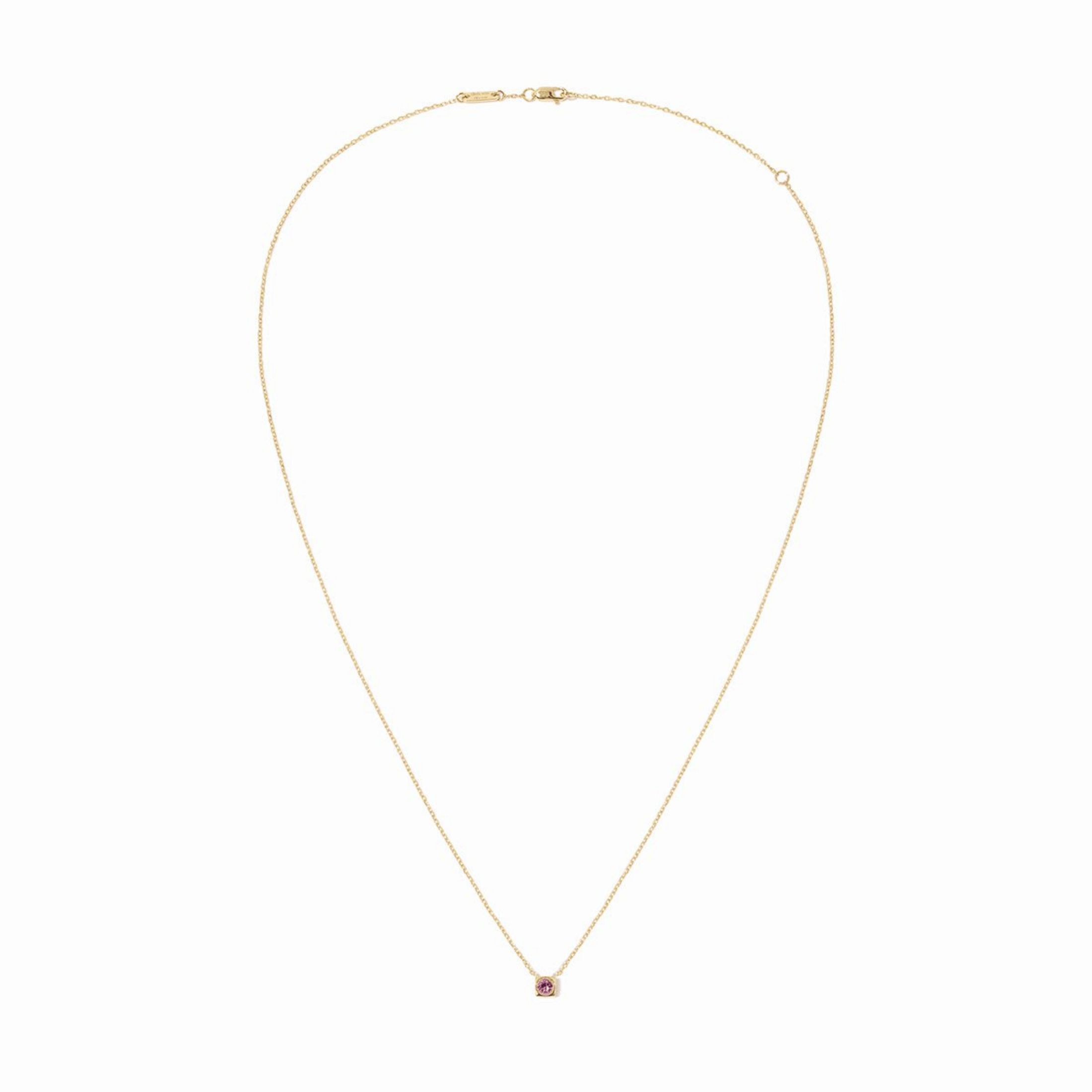 Dinh van necklace The Cube in yellow gold and pink sapphire